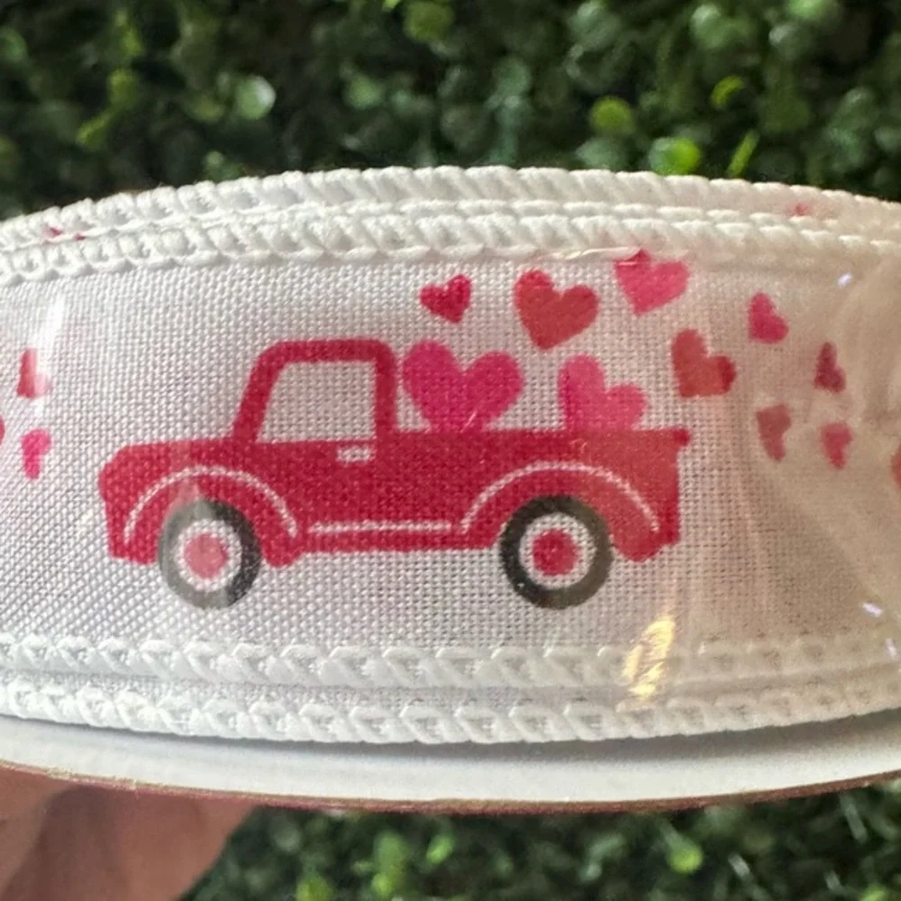 White and Red‎ Heart Ribbon for Crafts